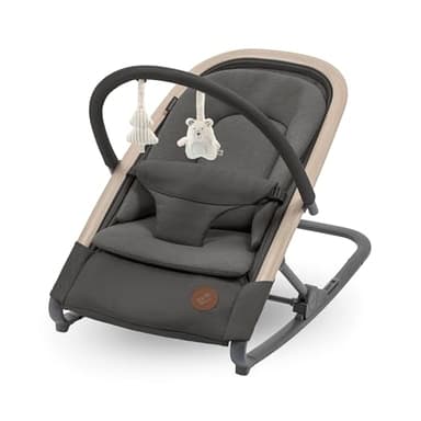 Maxi-Cosi Kori Chaise Transat Bebe 2-en-1 avec Arche à Jouets, 0-2 Ans, jusqu'à 15 kg, Baby Bouncer, 3 Positions d'Inclinaison, Léger & Compact, Harnais Facile à Installer, Eco Care, Beyond Graphite