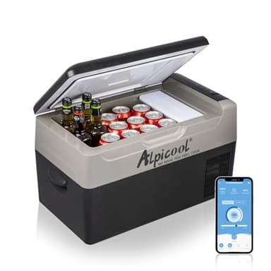 Alpicool G22 Réfrigérateur Portable à Compression, 12V Glacière Electrique Voiture 22L Mini Frigo Congelateur pour Maison, Voiture, dortoir, Camping ou Pique-Nique en Plein Air, 20 à 20℃