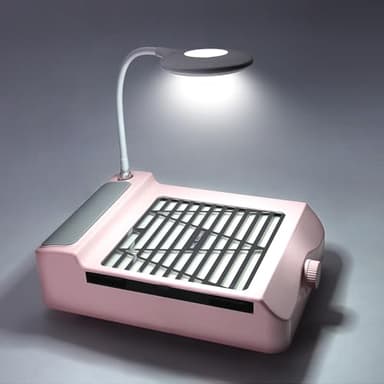 Aspirateur Table Manucure, Aspiration Réglable, Puissant Onglerie Collecteur de Poussière Ventilateur Aspirateur, Rose