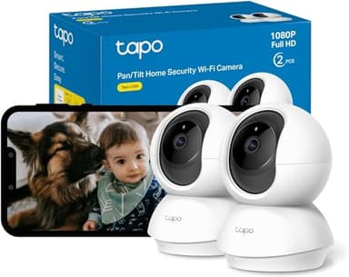 Tapo C200 2 Pack Caméra Surveillance WiFi intérieure 1080P, détection de Personne, Audio bidirectionnel, Compatible avec Alexa et Google Assistant, pour Bébé ou Animaux