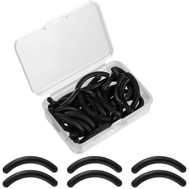 BUTBU 50 Pièces Recharge Recourbe Cils, Pads De Rechange En Caoutchouc, pour Recourbe-Cils Universel Maquillage Outil de Beauté Accessoires avec Boîte de Rangement Transparente (Noir)