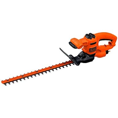 BLACK+DECKER Taille-Haies Filaire 420 W, Taille-Haies Electrique 45 cm avec 2 Poignées et Garde, Lame Asymétrique, Ecartement 16 mm, Robuste et Léger, BEHT201-QS Noir