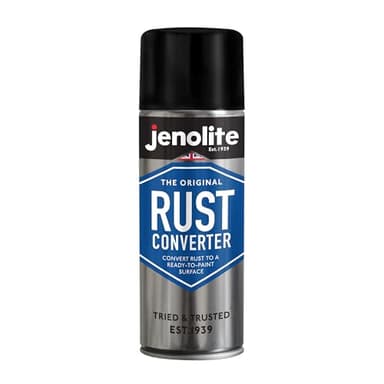 JENOLITE – Aérosol convertisseur de rouille convertit la rouille en surface prête à peindre, vaporisez simplement sur les surfaces rouillées, formule à base d’époxy, 400 ml