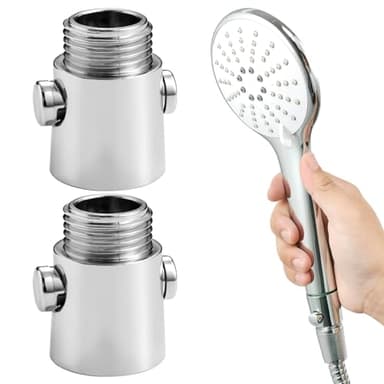 2PCS Stop Douche, Robinets d'Arrêt Pommeau de Douche G1/2 en ABS - Économiseur d'Eau Facile à Installer - Design Moderne - Interrupteur à Un Bouton, Convient pour La Cuisine ou La Douche (2PCS)