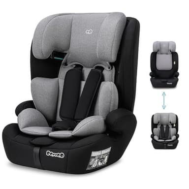 Booboo Siège auto enfant i-Size 76-150 cm, Siège auto bébé Groupe 1/2/3 de 9 à 36 kg, 15 mois à 12 ans, Têtière ajustable - Harnais de sécurité 5 points, Siège auto réhausseur enfant.
