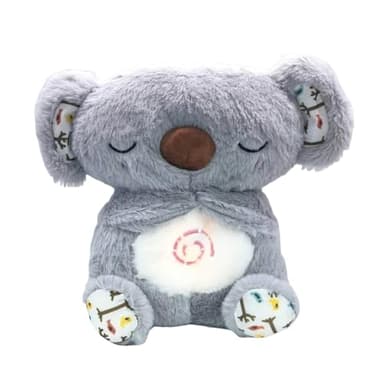 SZXLSP Koala Qui Respire pour Adulte – Peluche Lumineuse avec Musique Apaisante et Lumière Douce sur Le Ventre, Compagnon de Sommeil Anti-Stress Idéal pour Soulager l'Anxiété (A)