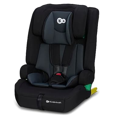 Kinderkraft SAFETY-FIX2 I-SIZE 76-150 cm Siege auto isofix, Isofix 9 à 36kg, de 15 mois à 12 ans, Systèmes de sécurité, L'Appui-tête réglage, Siège profond, Harnais à 5 points, Insert modulaire, Noir