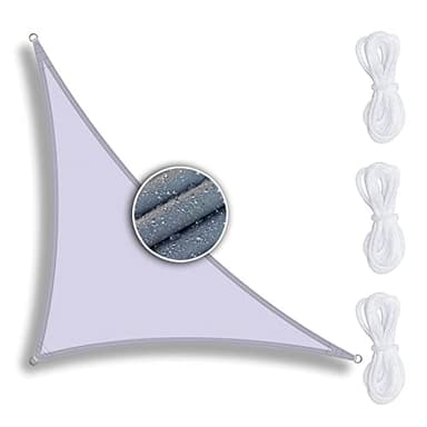 ZQXFZ Voile d Ombrage Triangulaire 3x4x5m Blanc， Voile d Ombrage Tissu Imperméable Bloque 90% des UV Indéchirable, Toile d'Ombrage pour Piscine Patio Exterieur