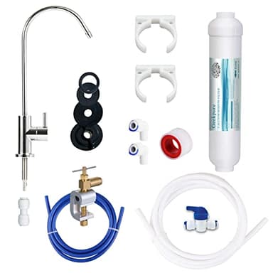 Geekpure Kit de filtration d'eau potable en ligne sous l'évier Système de bricolage pour éliminer le chlore