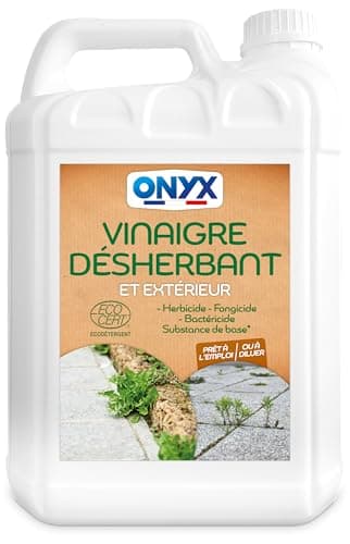 Onyx - Vinaigre Désherbant - Supprime les Mauvaises Herbes - Pour les terrasses, trottoirs et allées - ECOCERT - 100% d'Ingrédients d'Origine Naturelle - Fabrication Française - 5L