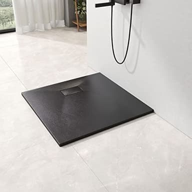 EMKE Receveur de douche, 90x90 cm, receveur de douche plat antidérapant SMC receveur de douche coupé sur mesure, Noire