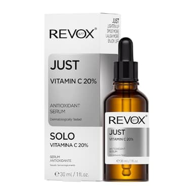 REVOX B77 - Just Vitamin C 20%, 30 ml, Sérum Visage À La Vitamine C, Antioxydant, Éclaircit Et Unifie Le Teint, Réduit Les Taches Brunes Et Les Signes De L'Âge, Protège Contre Les Radicaux Libres