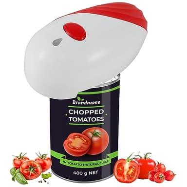 Ouvre-Bocal électrique, Ouvre Bocaux, Ouvre Boîte Electrique avec Fonction de Démarrage et D'arrêt, Bords Lisses, Ergonomique, Ouvre-Boîte électrique pour Personnes Souffrant D'arthrite, âgés (rouge)