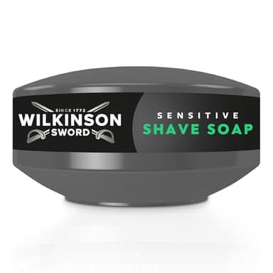 Wilkinson Sword savon à raser pour peaux sensibles. Idéal pour les trousses de toilette des hommes, les kits barbier à la maison, Savon de rasage et bol pour peaux sensibles, lot de 1