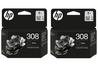 HP 308 Lot de 2 Cartouches d'encre d'origine Noir (7FP21UE)