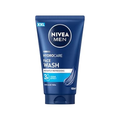 NIVEA MEN - Gel Nettoyant Visage Quotidien - Peau Rafraîchie Instantanément - Hydrocare - XXL - Aloe Vera & Pro-Vitamin B5-3 Effets Nettoyants - Non Desséchant - Élimine l'Excès de Sébum - 150 ml