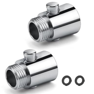 NIYATA 2PCS Pommeau de Douche avec Arrêt G1/2 en ABS,Stop Douche pour Économiseur d'Eau,Facile à Installer,Interrupteur à Un Bouton,Convient pour La Cuisine,La Douche