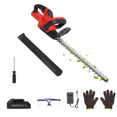 Taille-Haies sans Fil électrique, Taille-Haie à Batterie 1500mAh,Ergonomique avec Double Lame Batterie Tondeuse à Taille-Haies électrique Coupe 50CM 22 Pouces, pour La Taille des Fleurs des Arbres