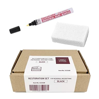 LEVIATAN Set pour la restauration d'inscriptions sur pierres tombales marqueur d'huile noir
