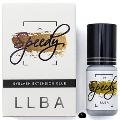LLBA colle à cils pour professionnels – Colle Noir | Plusieurs choix pour le temps de séchage 0,5 à 3 Secondes | 5mL | Colle extra forte pour extensions de cils | Tenue 7-8 Semaines (Speedy)