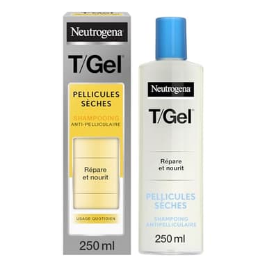 Neutrogena | Shampooing Antipelliculaire T/Gel Pellicules Sèches (flacon de 250 ml) – Shampoing pour cheveux secs et abîmés – Soin cheveux réparateur et nourrissant pour un usage quotidien