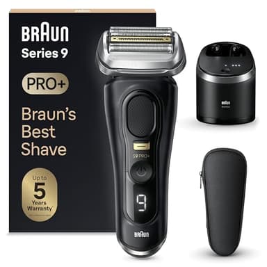 Braun Series 9 PRO+ 9560cc, Rasoir Électrique Pour Homme, 5 Éléments De Rasage, Tondeuse De Précision Intégrée, Station SmartCare, Étanche, 60 Min D'autonomie, Fabriqué En Allemagne, Noir