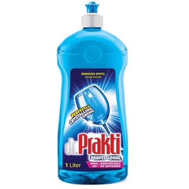 dr.Prakti Liquide de Rinçage pour Lave-Vaisselle, donne de la brillance à la vaisselle, ne laisse pas de traces, facilite le séchage, 1 l