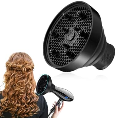 KIRZAX Diffuseur universel seche cheveux, Diffuseur d'Air Chaud pour Cheveux Bouclés,Diffuseur à Fixation en Silicone,Boucle Pliable Embout Seche Cheveux,Pour Coiffer Les Cheveux Bouclés ou Ondulés