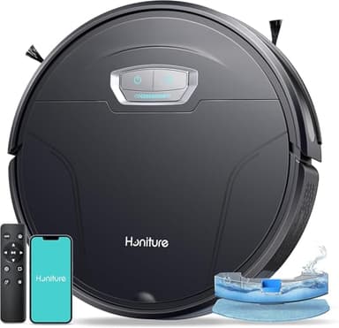 HONITURE Aspirateur Robot G20 Pro, Robot Aspirateur Laveur 3 en 1,Robot Aspirateur 4500Pa d'Aspiration,180min d'Autonomie, avec contrôle par Application, idéal pour Les Poils d'animaux, Les