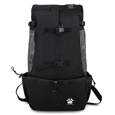 Sac de transport pour chien de 1 à 25 kg avec design tête sortie à cordon de serrage, sac à dos ventilé pour animaux de compagnie pour chiens de petite et moyenne taille, transport quotidien pour