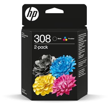 HP 308 Lot de cartouches d'encre pour imprimantes tout-en-un HP Envy 6122e 6532e 6520e 6132e 6530e 6120e 6110e 6558e 6110e 6130e