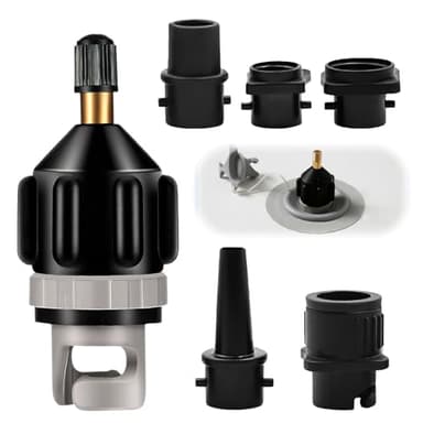 Adaptateur Pompe Sup, Adaptateur Valve de Kayak pour Planche à Pagai avec 4 Buses Compresseur Materiel de Gonfleur pour Bateau à Rames Gonflable Paddle Bateaux Pneumatiques Planche à Pagaie