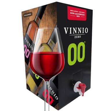 VINNIO – Vin Rouge Premium Sans Alcool 0,0 | Bag-in-Box 10 L (Équivaut à plus de 13 bouteilles de 750 ml) | Format Économique avec Robinet (Sans Sucre, Faible en Calories)