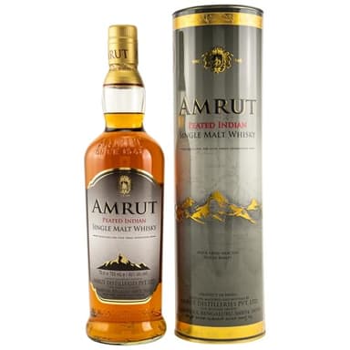AMRUT - Peated - Whisky Single Malt - 46% Alcool - Origine : Inde - Notes de Noix & de Tourbe - A déguster pur - 70 cl