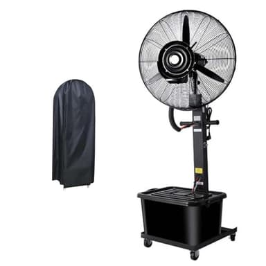 Générique Ventilateur Sur Pied Avec Brumisateur Pour Terrasse Grand Ventilateur Industriel De Sol Système De Refroidissement Extérieur Pour Garage Usine Atelier Jardin(750MM/380W)