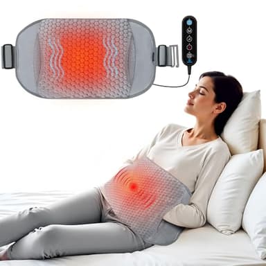 COMFIER Ceinture chauffante lombaire，3 Modes De Massage et 3 Niveaux de Température, taille ajustable 86-156 cm，cadeau femme