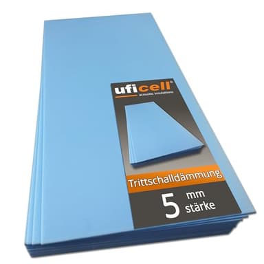 Isolation acoustique aux bruits d'impact uficell SOFT-Step pour sols stratifiés/parquets et liège - 5 mm d'épaisseur - excellente comme isolation thermique (10 m²)