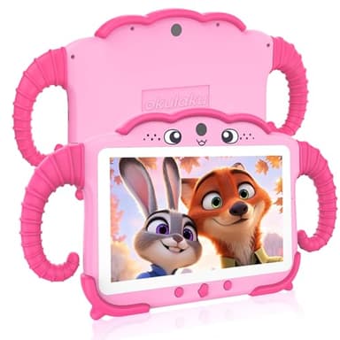 Tablette pour Enfant 7 Pouces Android Tablette Enfants avec WiFi Bluetooth ContrôLe Parental Logiciel Enfant Pré-Installé Quad Core 32Go ROM Tablette Tactile Educative Youtube Google Play (Rosered)