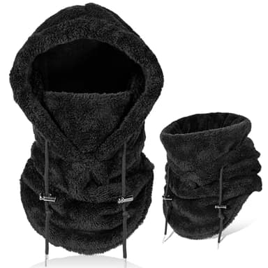 AYPOW Cagoule d'hiver en Polaire Chaud Homme Femme, Masque de Ski Bonnet Multifonction Coupe-Vent Thermique, Chapeau en Polaire avec Cache-Cou, pour Sports de Plein Air Cyclisme Randonnée Course