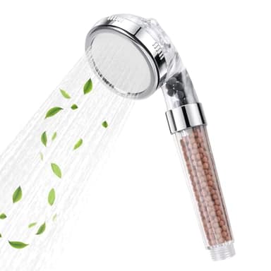 Vicloon Pomme de Douche, Pommeau Douche Anti Calcaire Économiseur D'eau Haute Pression Trois Niveaux de Filtrage Lonique, 3 Modes de Pulvérisation Réglables