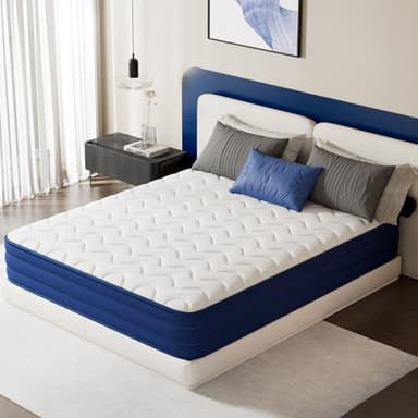 INMOKO Matelas à Ressorts ensachés 140×190 cm, épaisseur 22 cm, Matelas 7 Zones, Ergonomique, certifié Oeko-Tex