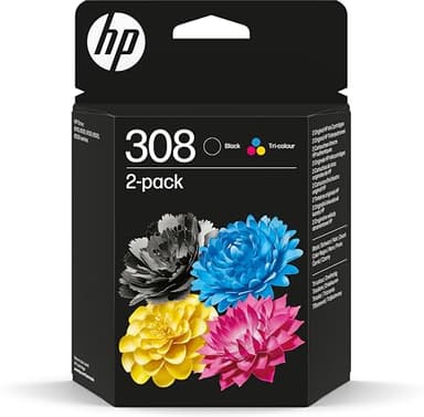 HP 308 Pack de 2 Cartouches d’Encre Authentiques Noir/Trois Couleurs