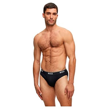 BOSS Brief 3P CO/EL Slips, Noir 1, L (Lot de 3) Homme