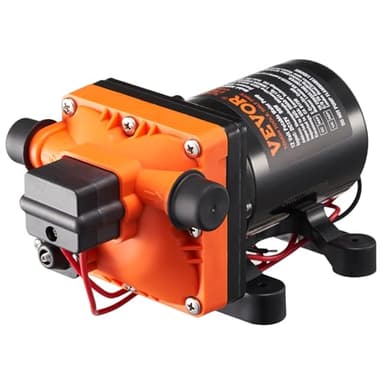 VEVOR Pompe à Eau à Membrane 12 V CC 3 GPM 11,36 L/min 4 Chambres avec Pressostat, Interrupteur de Pression Automatique, 55 PSI, Port MNPT 1/2'', pour Camping-car, Yacht, Camion-restaurant, Maison