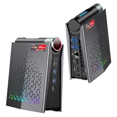 S3A Mini PC 32Go DDR5 4800MHz 1To NVME PCIe3.0 SSD, AMD Ryzen 9 6900HX (8C/16T, jusqu'à 4,9 GHz),Radeon 680M Gaming Micro Ordinateur de Bureau avec réglage 3 Modes | WIFI6 | LAN 2.5G|RGB