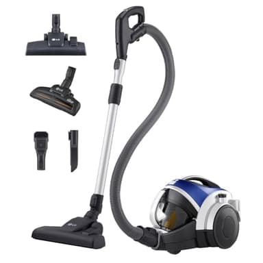 LG VK8506NHAC Aspirateur sans sac, 650 W, compresseur, turbocyclonique, tube télescopique, 1,2 L x 3, puissance variable, animaux de compagnie, brosse 2 en 1