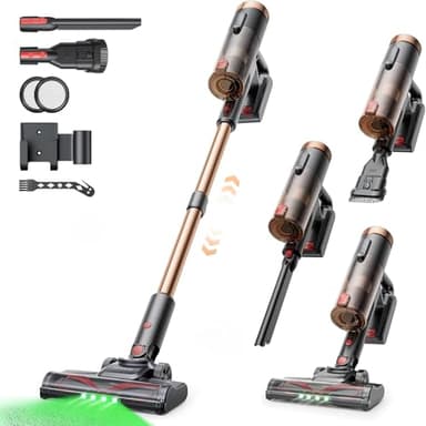 Proscenic P11 Ultra Aspirateur Balai sans Fil,40KPA 450W Aspirateur sans Fil Puissant,LED GreenEye,Brosse Anti-Emmêlement,télescopique Léger Aspirateur Balai pour Tapis Poils Animaux Sol Dur Voiture