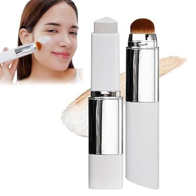 Crème Couvrante En Stick, Fond De Teint 2 En 1 Avec Pinceau, Fond De Teint En Stick Chartming Changeant De Couleur, Convient à Tous Types De Peau, Base De Maquillage Couvrante (Light, 1PCS)