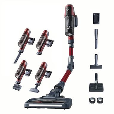Rowenta Aspirateur balai sans fil, Léger, Écran LED, Flex, 18 V, Batterie amovible, Jusqu'à 45 min, Sols durs, Tapis, Animal, Poils d'animaux, Support mural, X-Pert 6.60 Smart RH6471WO