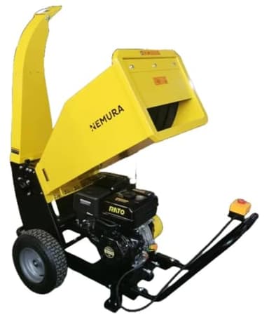 Nemura Broyeur vegetaux et branches thermique 420cc - Série Lourde - Capacité 100mm - Double Système de Broyage - Bouton d'arrêt de sécurité - Qualité Professionnelle - Marque Française